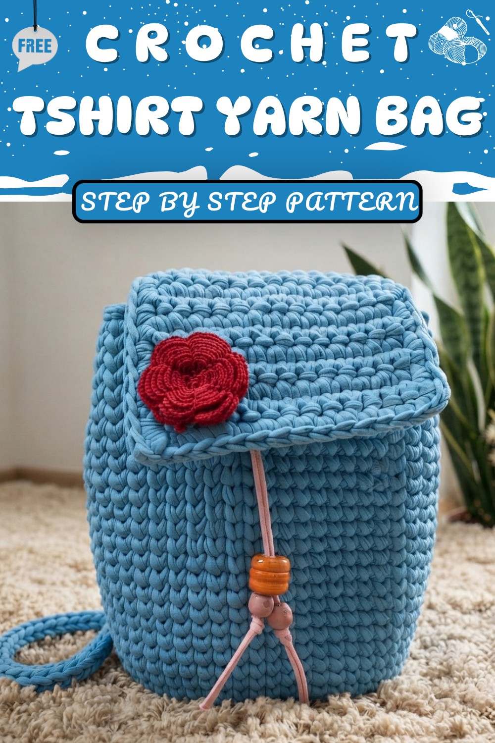 CROCHET TSHIRT YARN BAG 8