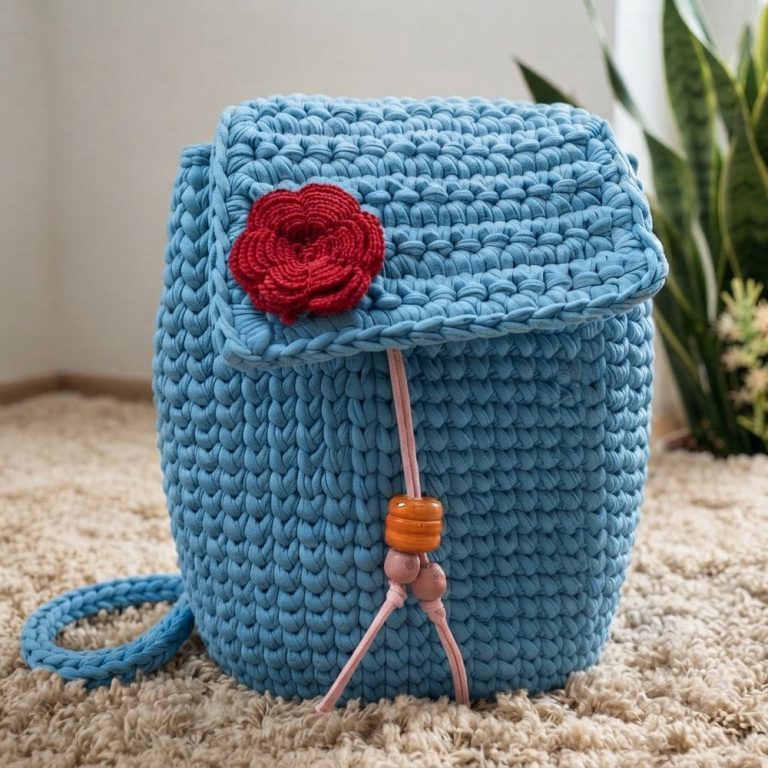 CROCHET TSHIRT YARN BAG 9