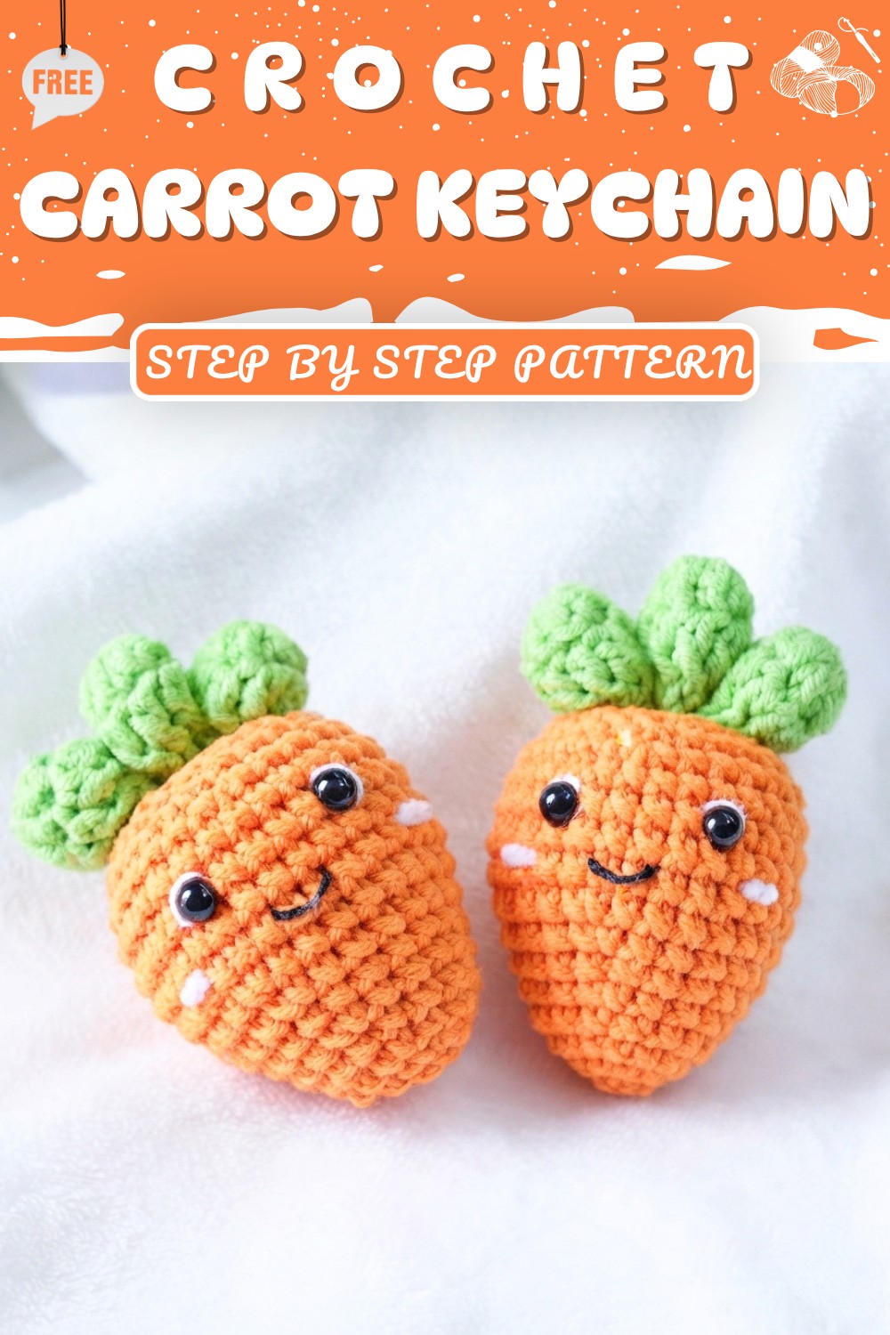 Crochet Carrot Keychain Step by Step (8)