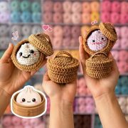 Crochet Dumpling Steamer Easy Kawaii Basket Step by Step 12