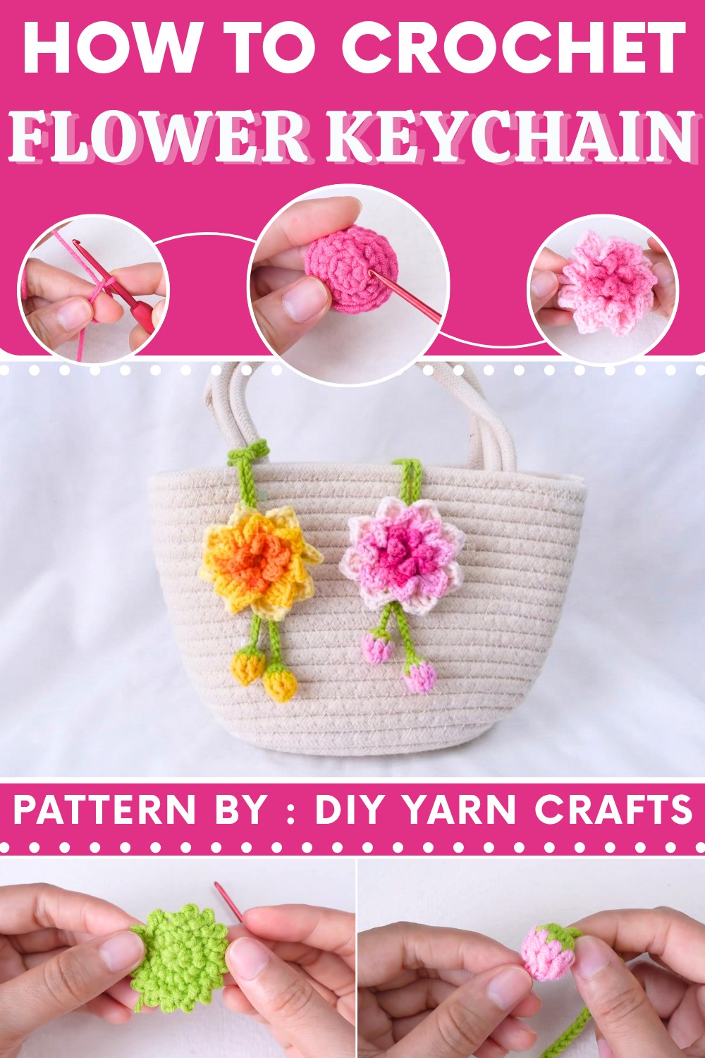 Crochet Flower Keychain (10)