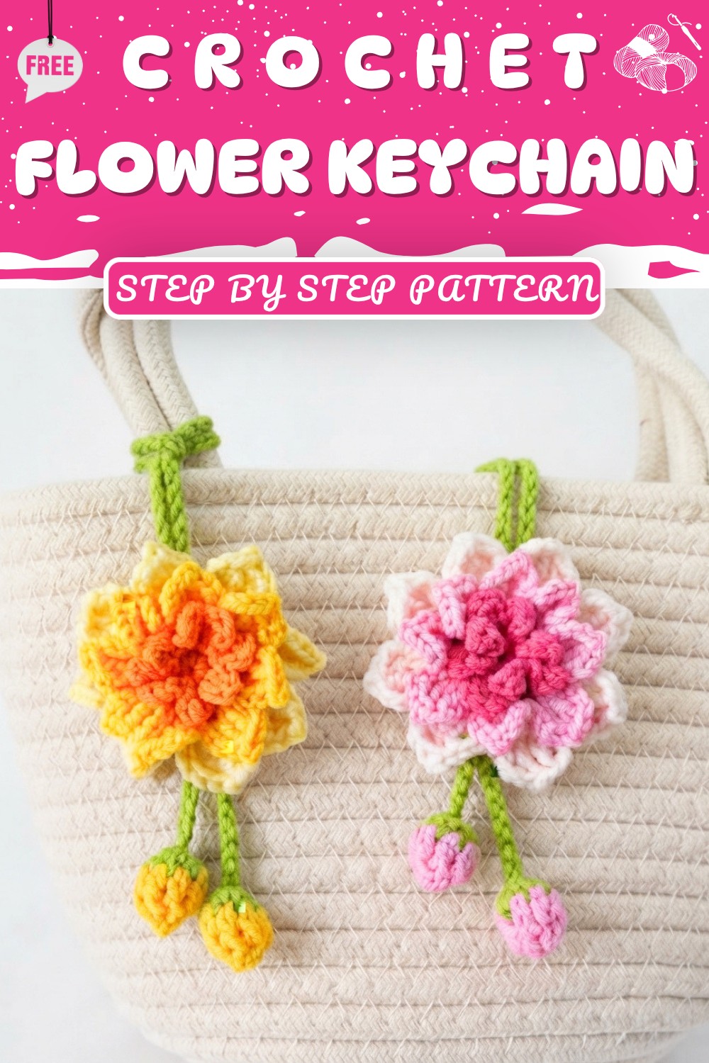 Crochet Flower Keychain (9)