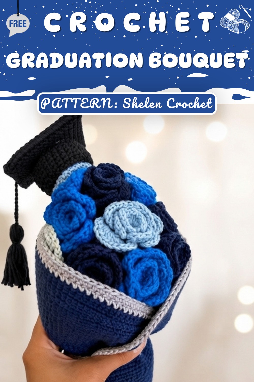 Crochet Graduation Bouquet Step by Step 🎓 20cm Easy and Elegant Amigurumi (10)