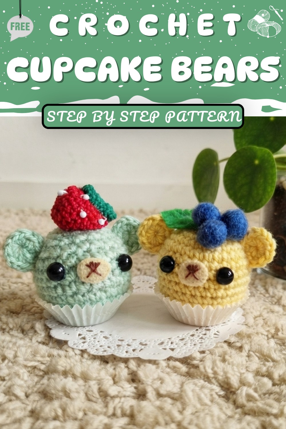 Crochet Kawaii Cupcake Bears Amigurumi Tutorial 9