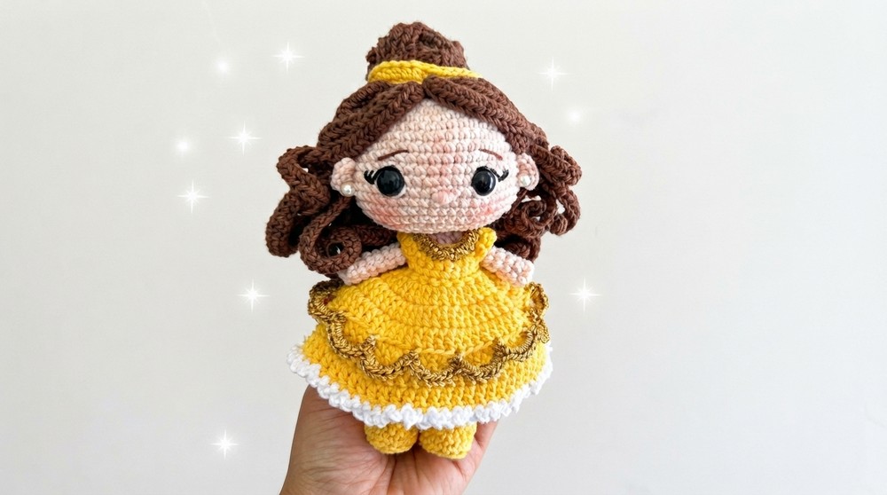 Crochet Princess Belle 🪡 Easy and beautiful step-by-step amigurumi 2