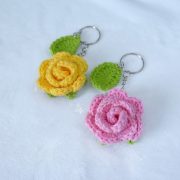 Crochet Rose Keychain Step by Step (1)