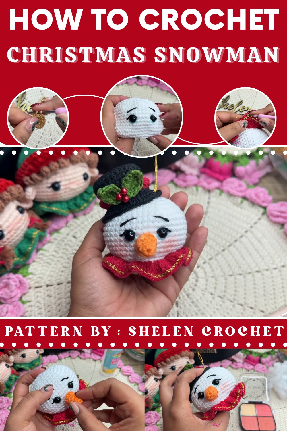 Crochet Snowman Step-by-Step Tutorial for Christmas (1)