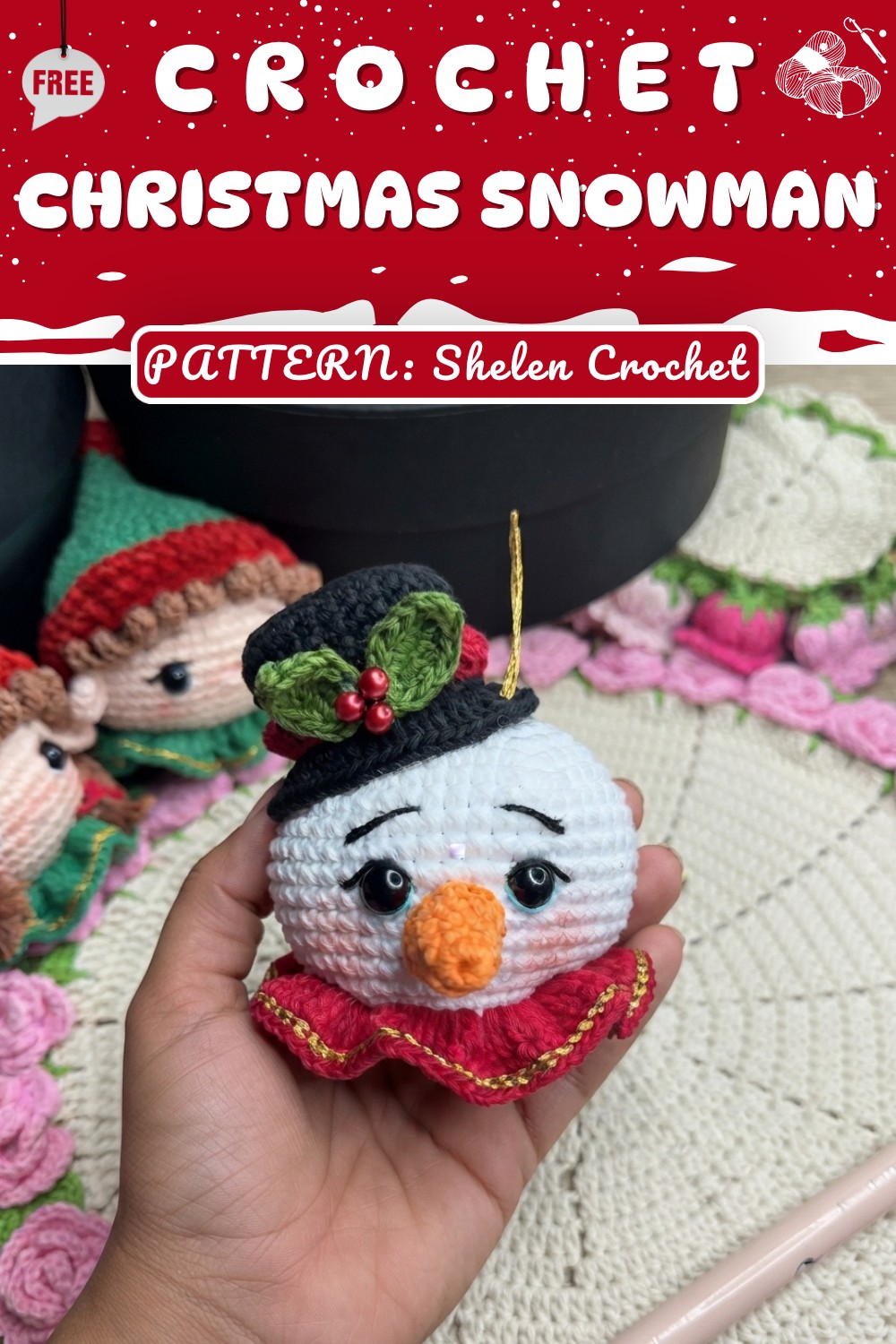 Crochet Snowman Step-by-Step Tutorial for Christmas (10)
