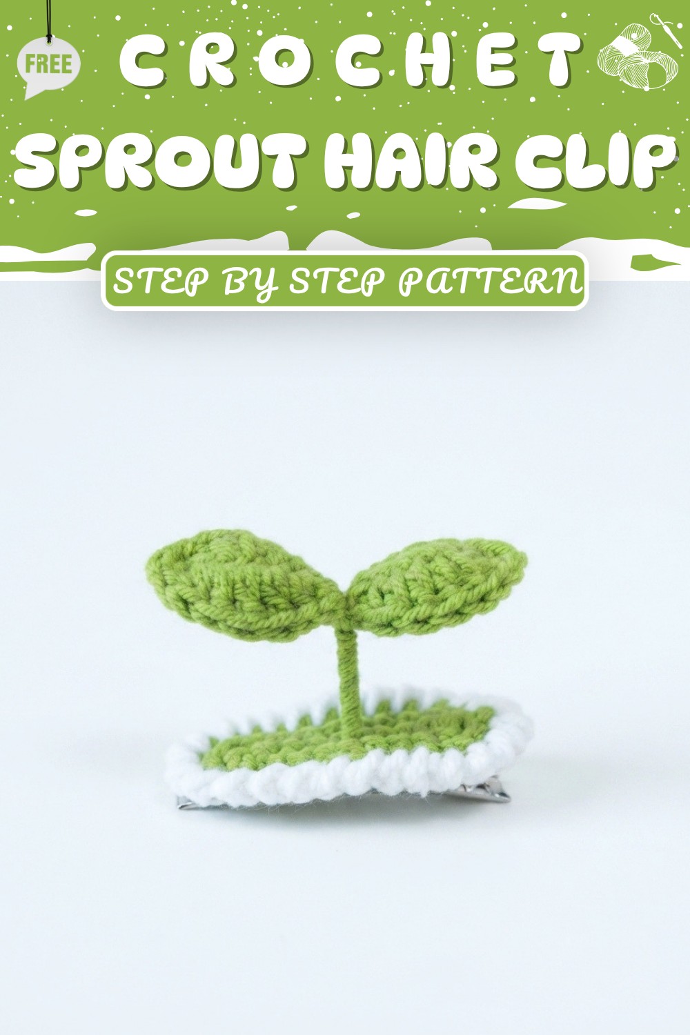 Crochet Sprout Hair Clips (8)
