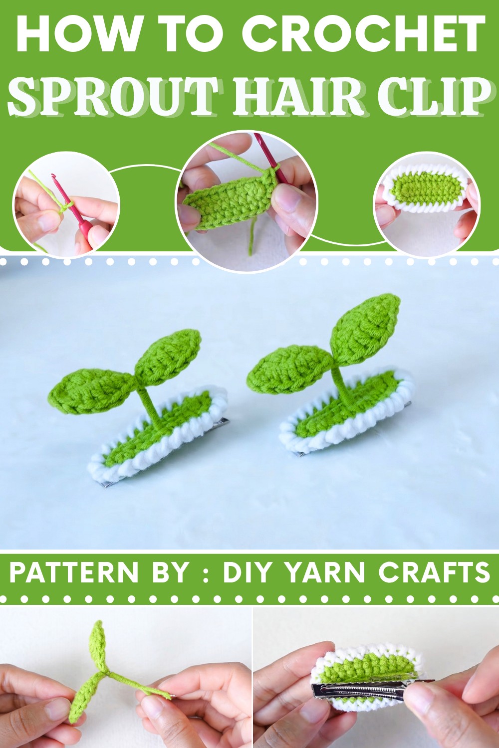 Crochet Sprout Hair Clips (9)