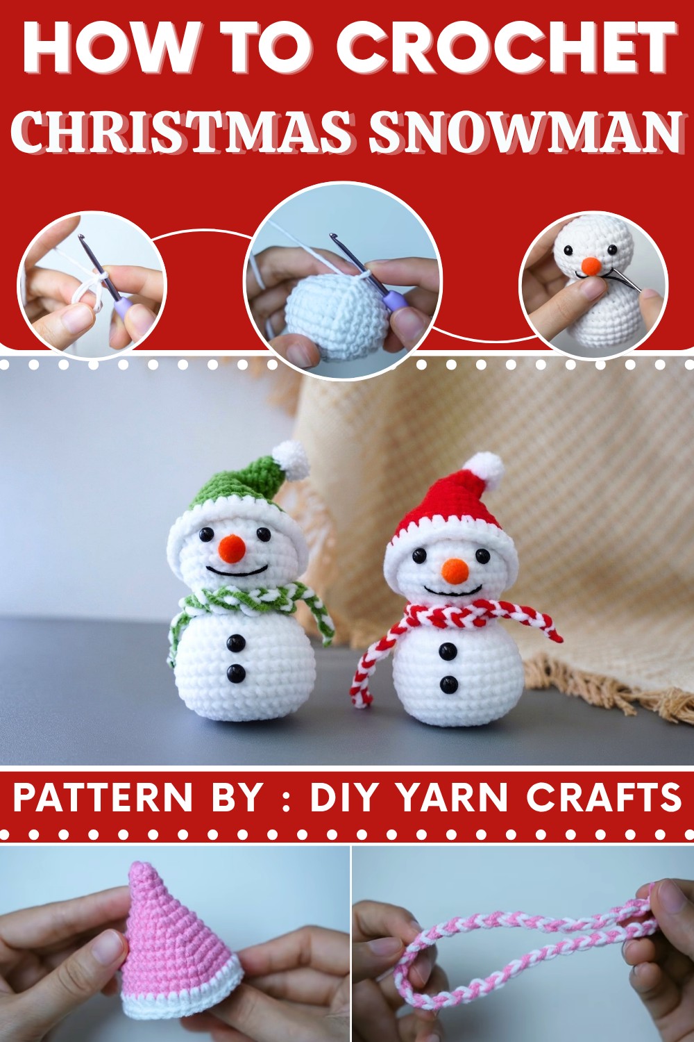 Crochet a Cute Christmas Snowman Tutorial (8)