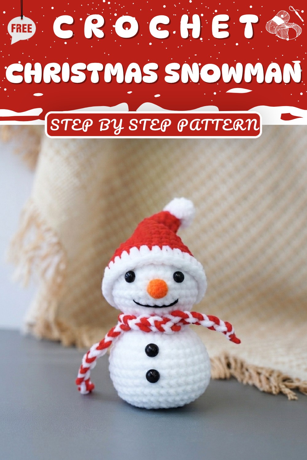 Crochet a Cute Christmas Snowman Tutorial (9)
