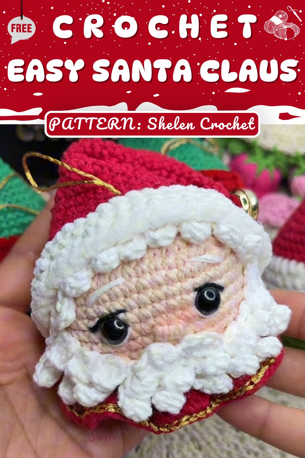 Crocheted Santa Claus Christmas Ornament Perfect for your Tree (11)
