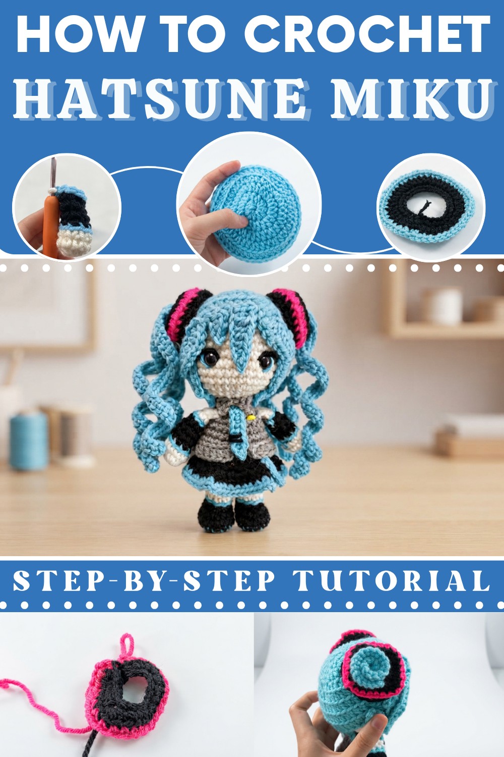 Hatsune Miku Quick Rundown Crochet Tutorial! 1