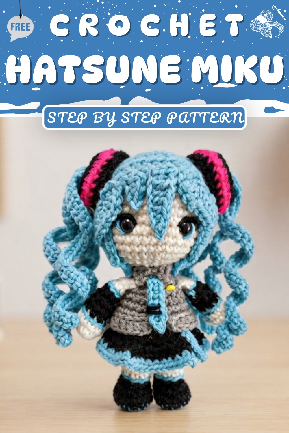 Hatsune Miku Quick Rundown Crochet Tutorial! 8