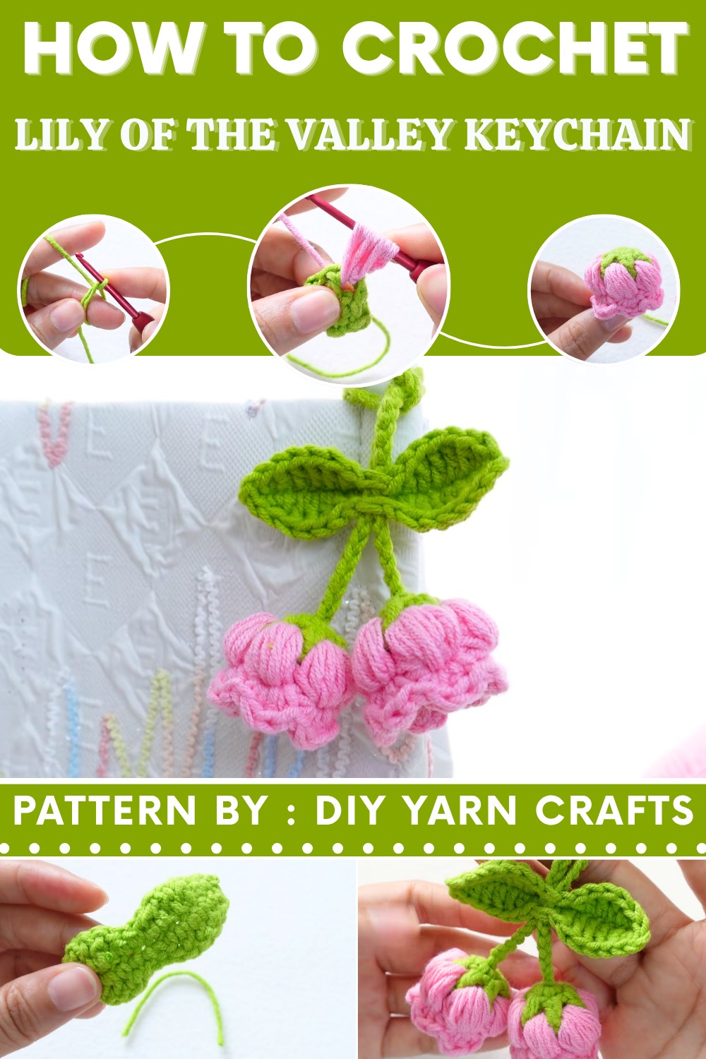 How to Crochet Lily of the Valley Keychain (9)