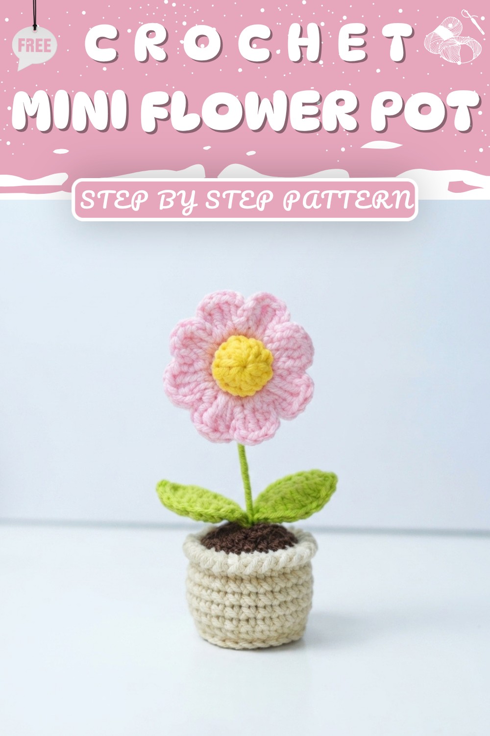 How to Crochet a Mini Flower Pot Pattern (9)