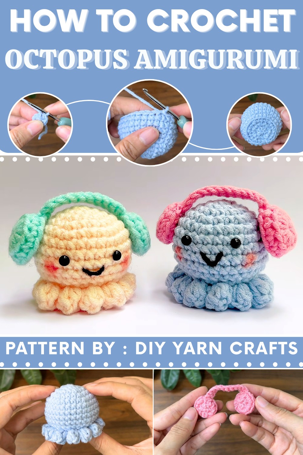 How to Crochet an Octopus Amigurumi keychain (8)