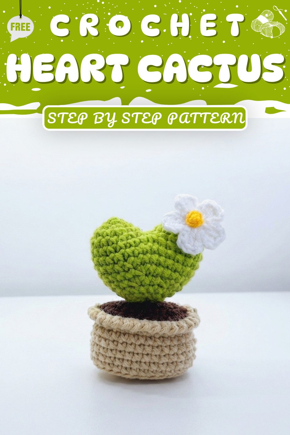 How to crochet Heart Cactus Pattern (8)