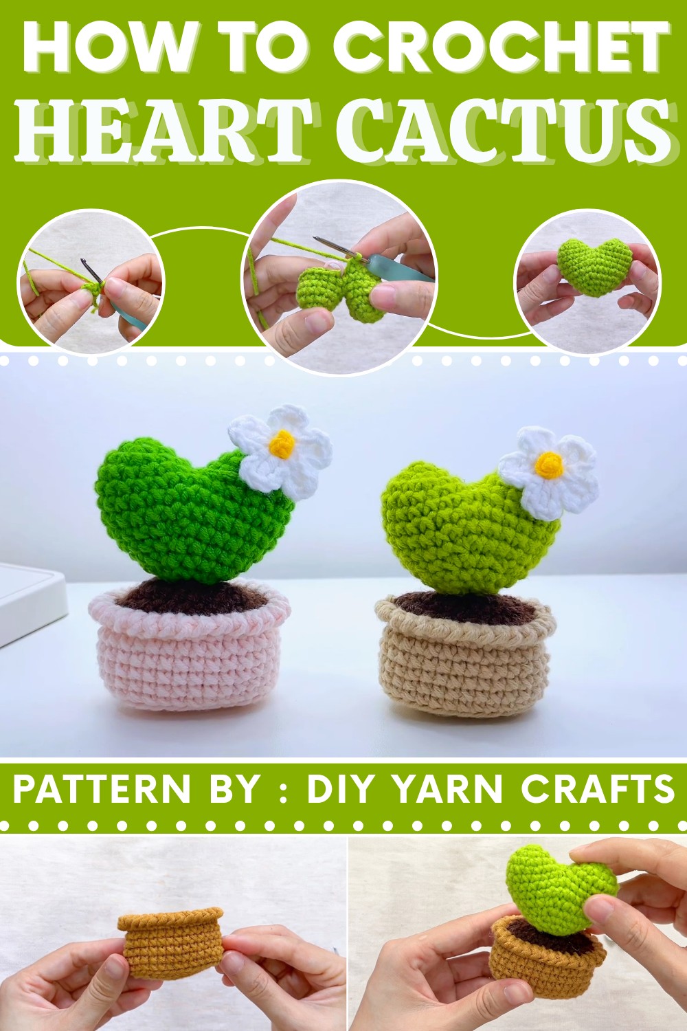 How to crochet Heart Cactus Pattern (9)