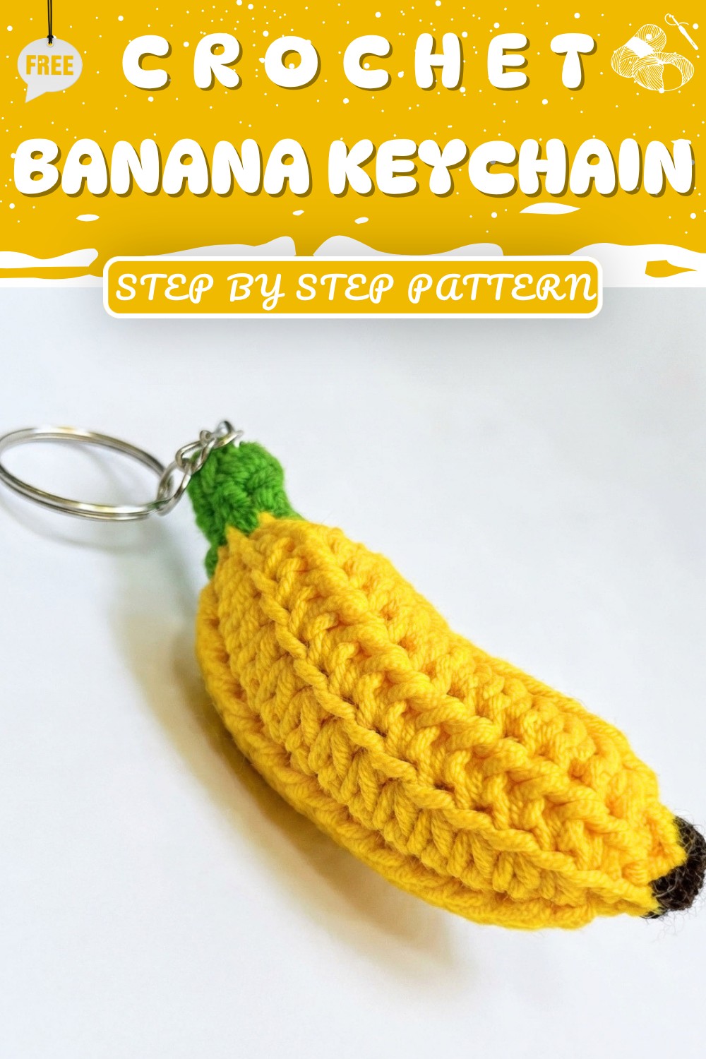 How to crochet an Amigurumi Banana keychain (8)