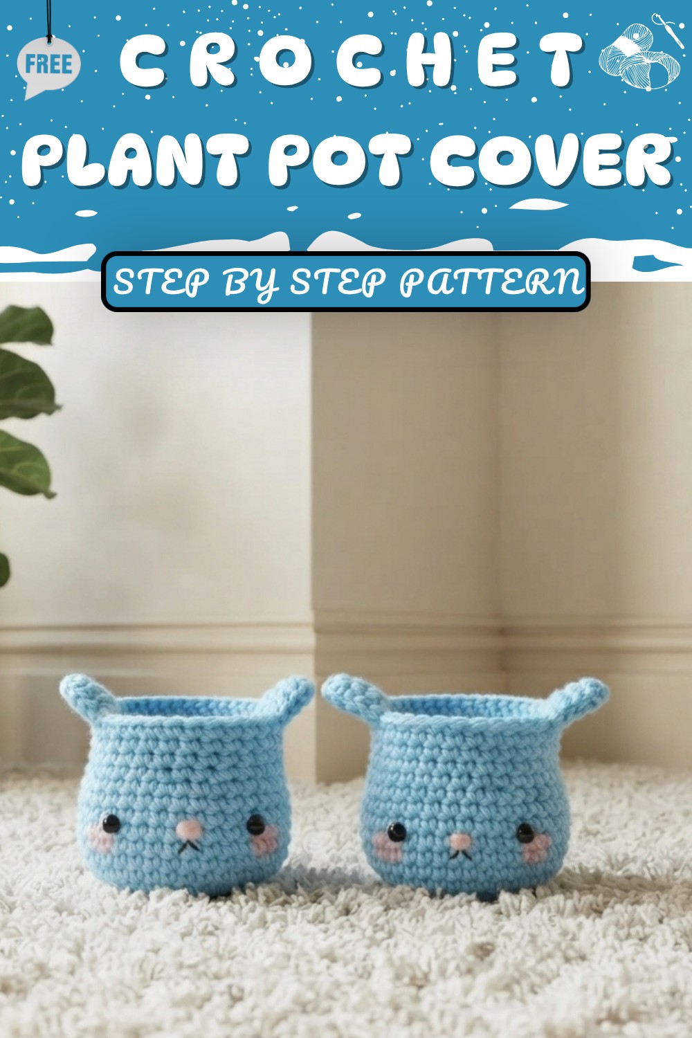 Kawaii Amigurumi Bunny Plant Home Decor 8