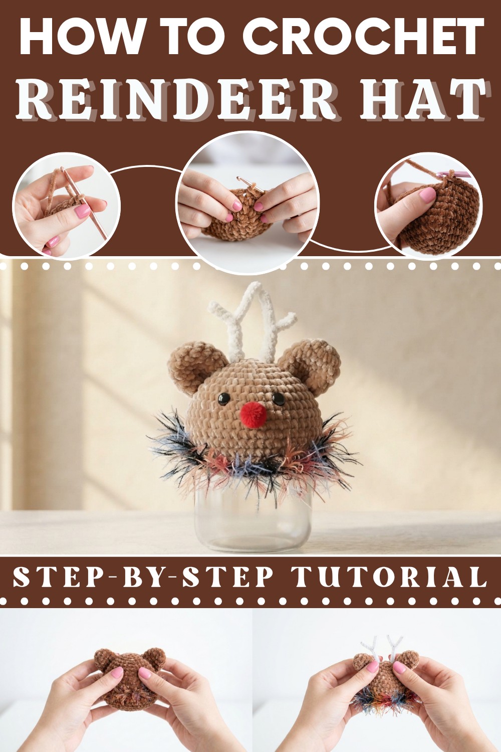 REINDEER HAT FOR DOLLS 1