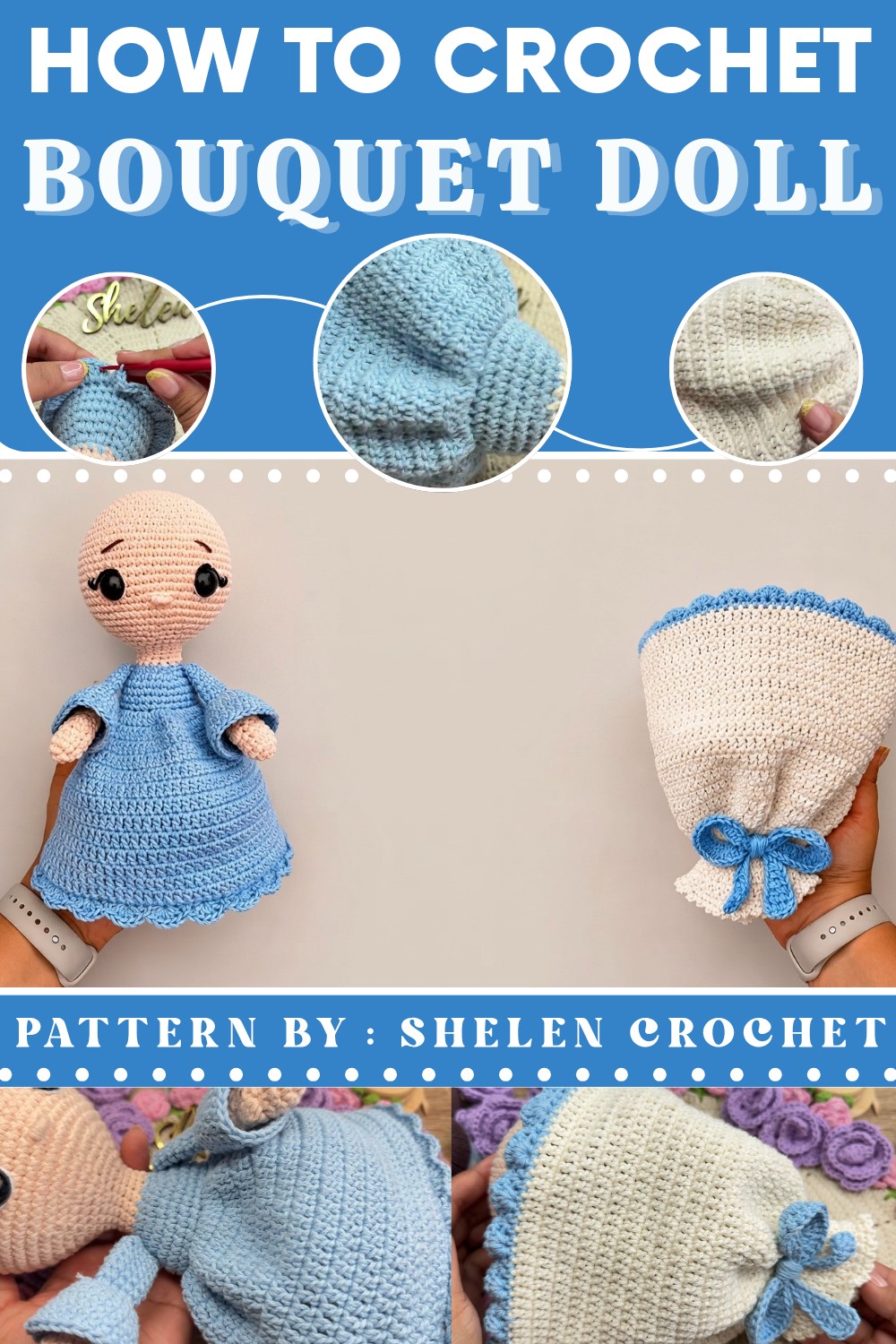 _Reversible Crochet Bouquet Doll 🌸 Part 2 Dress and Complete Assembly 20cm Amigurumi (1)