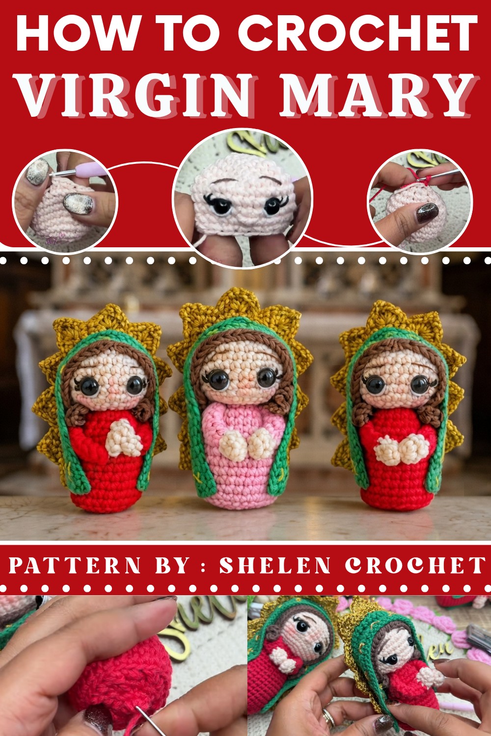 Virgin Mary Amigurumi Mini Tutorial (10 cm) Crochet for Beginners 1
