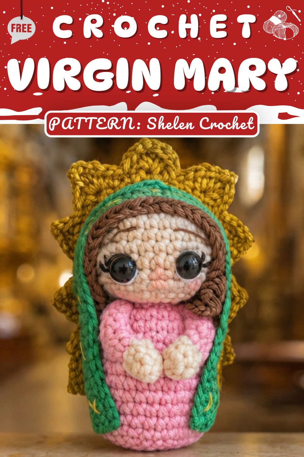 Virgin Mary Amigurumi Mini Tutorial (10 cm) Crochet for Beginners 8