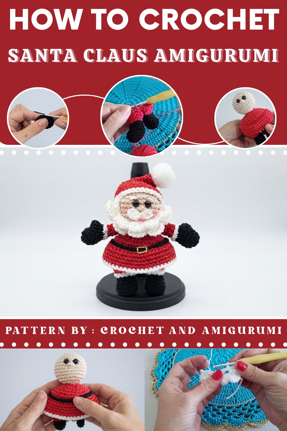 How To Crochet Crocheted Santa Claus Amigurumi (1)