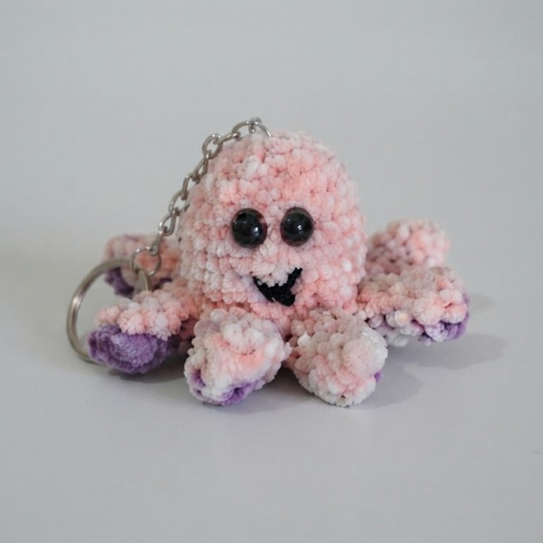 Reversible Humor Octopus Crochet Keychain (12)