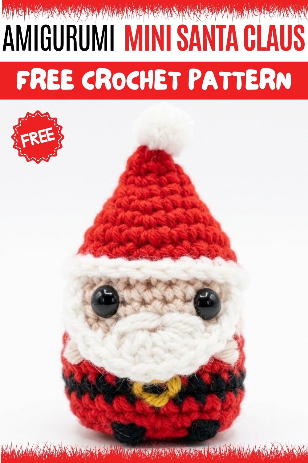 Crochet Amigurumi Mini Santa Claus Pattern