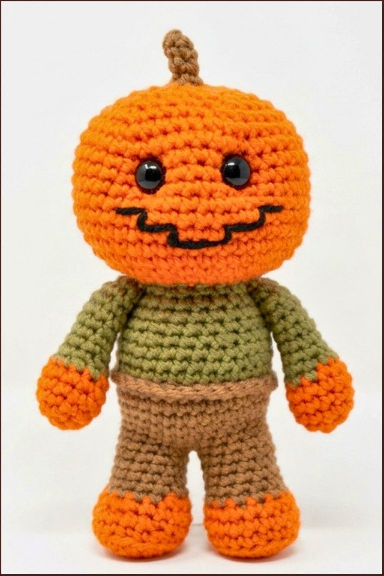 Crochet Amigurumi Pumpkin Man Pattern 6