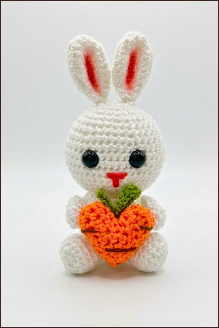 Crochet Amigurumi Rabbit Heart Carrot Pattern 6