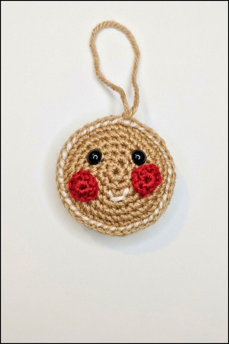 Crochet Gingerbread Face Pattern 6