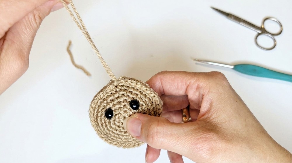 Crochet Gingerbread Face Pattern 3