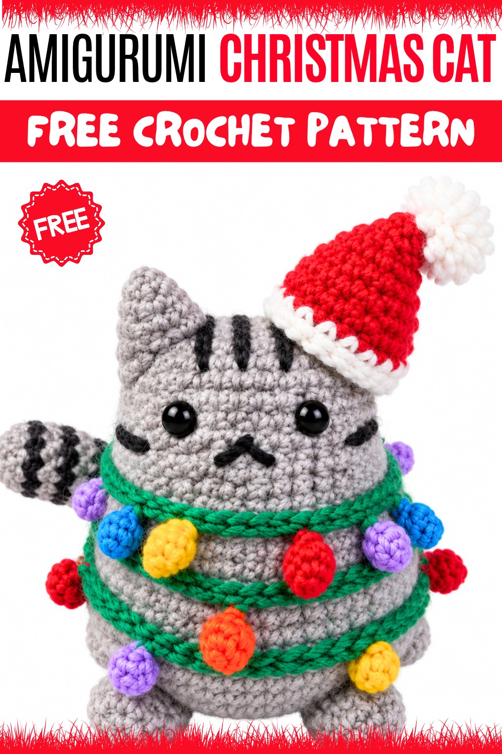 Crochet Amigurumi Christmas Cat Pattern